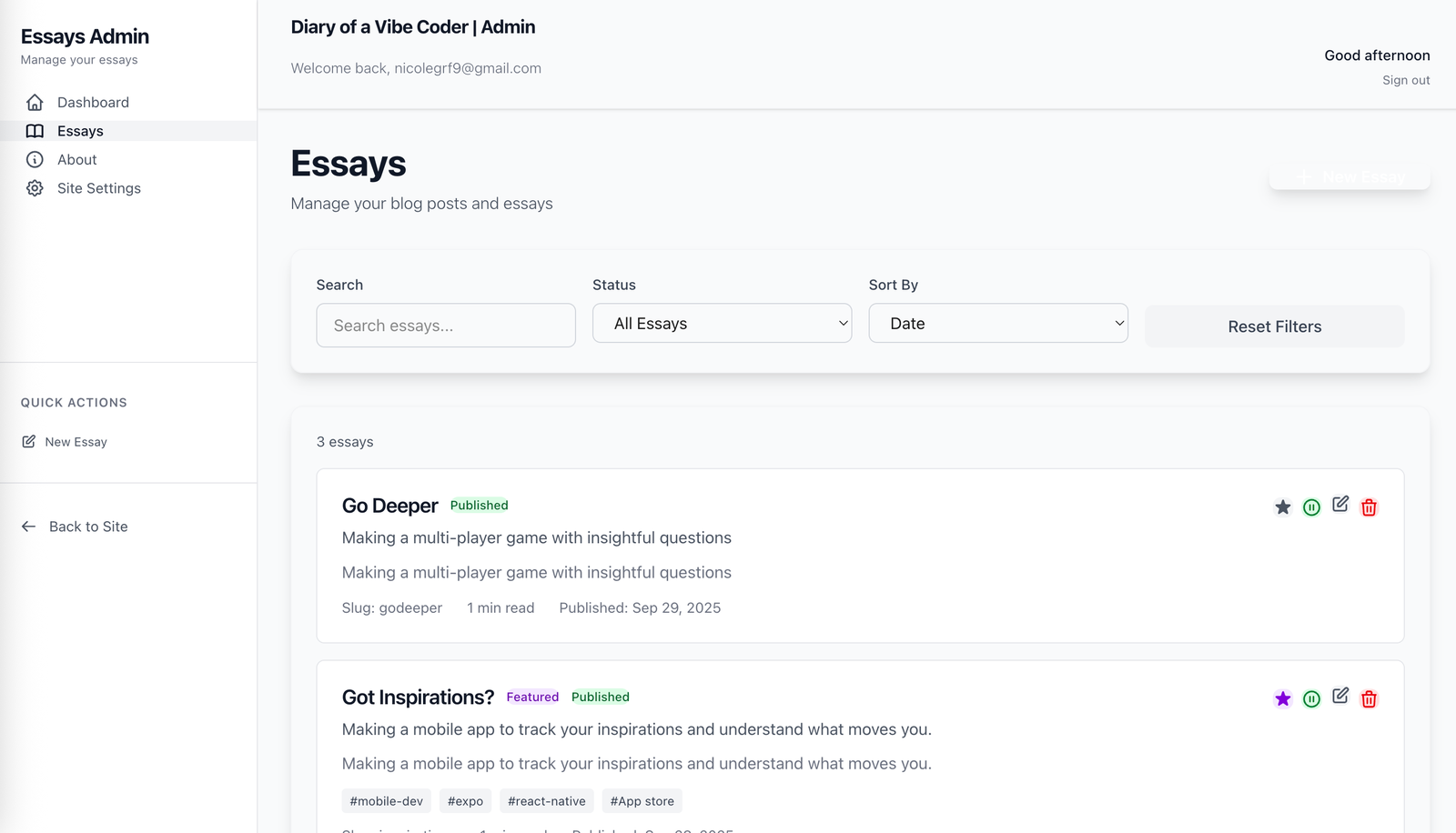 Admin Dashboard