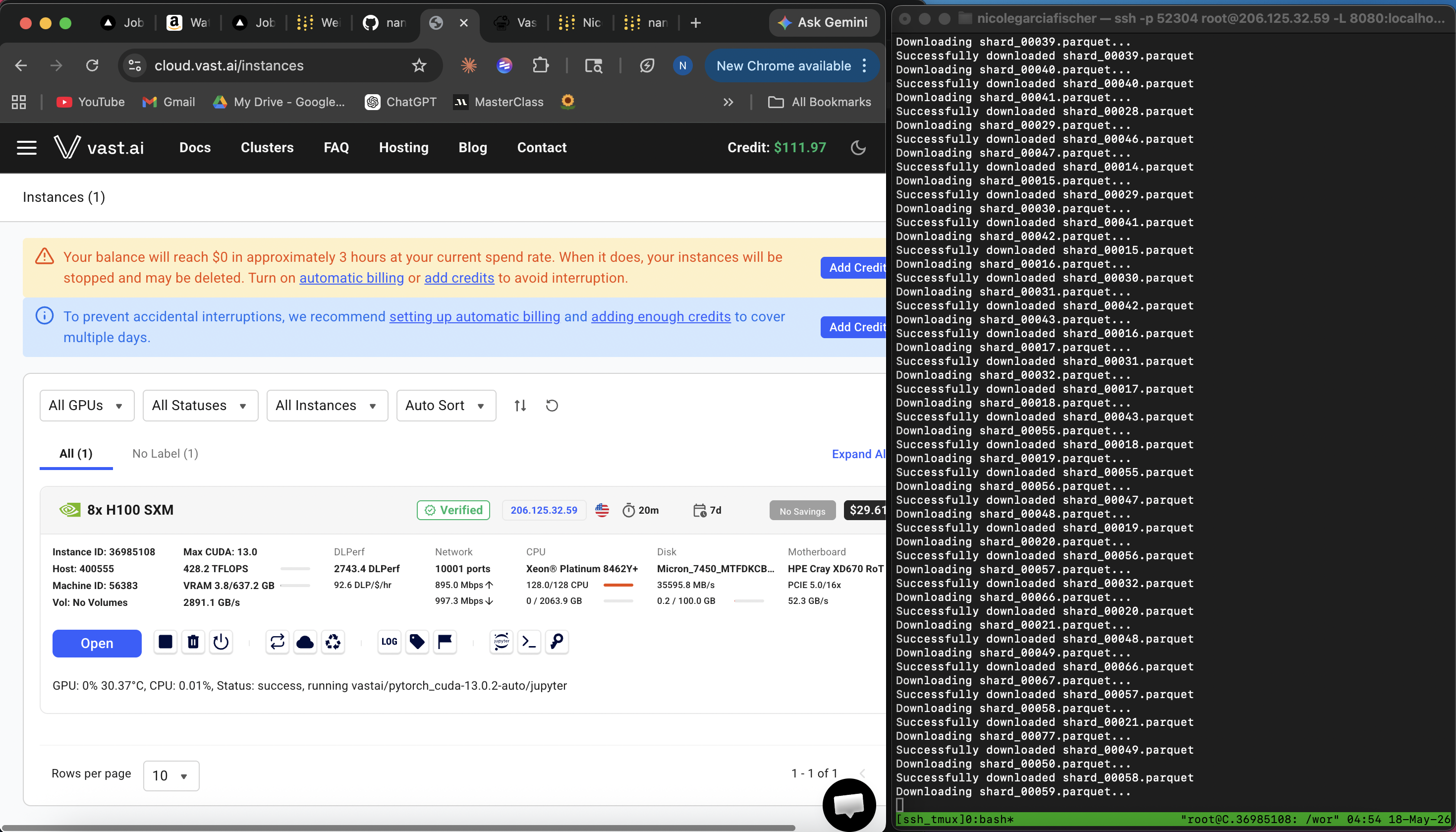 Renting a GPU on vast.ai